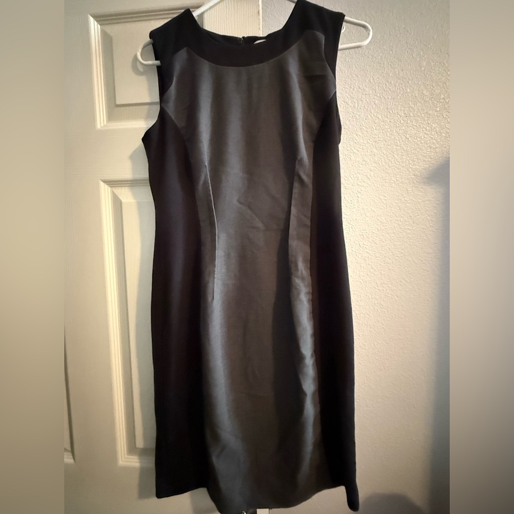 Calvin Klein Black and Gray Midi Dress